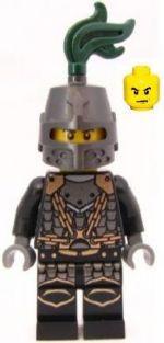 LEGO Minifigure-Kingdoms - Dragon Knight Scale Mail with Chains, Helmet Closed, Scowl-Castle / Kingdoms-CAS493-Creative Brick Builders
